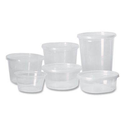 PolyPro Microwavable Deli Container Lids, Clear, Plastic, 50