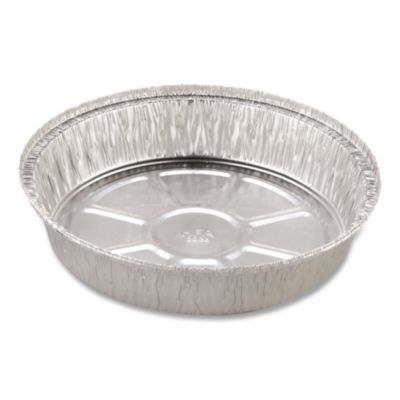 Round Aluminum Container, 37 oz, 8" Diameter, Silver, 500/Ca