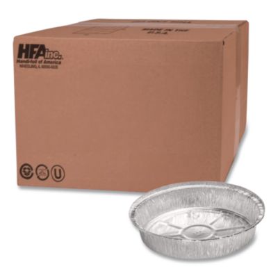 Round Aluminum Container, 24 oz, 7" Diameter, Silver, 500/Ca