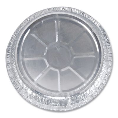 Round Aluminum Container, 48 oz, 9" Diameter x 1.66" h, Silv