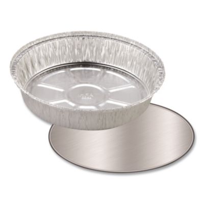 Foil Laminated Board Lids, 8.25" Diameter, Silver, Aluminum,