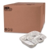 Aluminum Oblong Container with Lid, 3 Compartments, 24 oz, 8