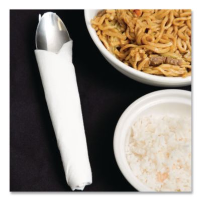 TASKBrand TopLine Linen Replacement Napkins, 1-Ply White, 16