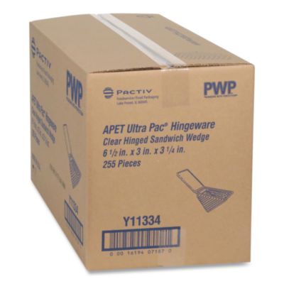 Plastic Hinged Lid Sandwich Container, 3.25 x 6.5 x 3, Clear