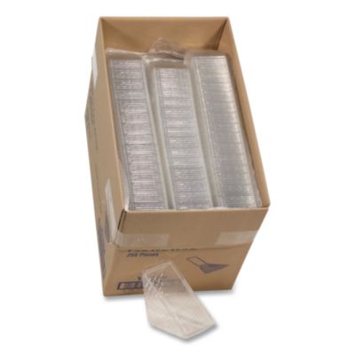 Plastic Hinged Lid Sandwich Container, 3.25 x 6.5 x 3, Clear