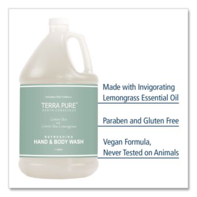 Terra Pure Body Wash Gallon, Green Tea Lemongrass, 1 gal Bot