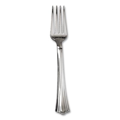 Reflections Heavyweight Plastic Utensils, Fork, Silver, 40/P
