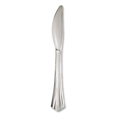 Reflections Heavyweight Plastic Utensils, Knife, Silver, 40/
