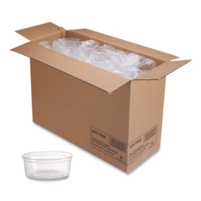 Deli Containers, 8 oz, Clear, Plastic, 50/Pack, 10 Pack/Cart