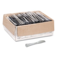 Heavyweight Plastic Knives, Reflections Design, Silver, 600/