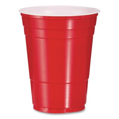 SOLO Party Plastic Cold Drink Cups, 16 oz, Red, 24/Pack, 25