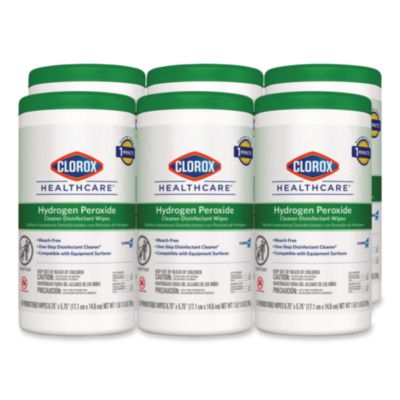 Hydrogen Peroxide Cleaner Disinfectant Wipes, 5.75 x 6.75, U