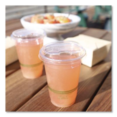 PLA Clear Cold Cup Lids, Fits 9 oz to 24 oz Cold Cups, Plast