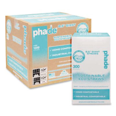 Marine Biodegradable Straws, 8.5", PHA, Ocean Blue, Wrapped,