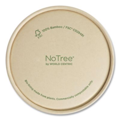 Paper Lids for Bowls, 4.6" Diameter, Brown, 500/Carton