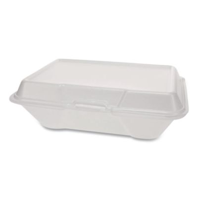 Foam Hinged Lid Container Secure One Tab Latch, 3 Compartmen