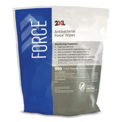FORCE Disinfecting Wipes Refill, 1-Ply, 6 x 8, Unscented, Wh