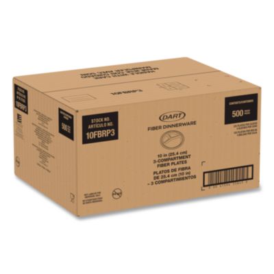 Compostable Molded Fiber Dinnerware, ProPlanet Seal, 3-Compa