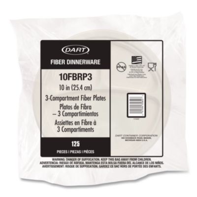 Compostable Molded Fiber Dinnerware, ProPlanet Seal, 3-Compa