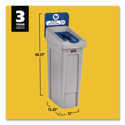 Slim Jim Recycling Station Kit, 1-Stream Mixed Recycling, 23