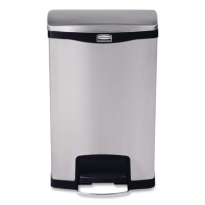 Slim Jim Stainless Steel Step-On Container, Front Step Style