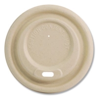 Fiber Lids for Cups, Fits 10 to 20 oz Hot Cups, Natural, 1,0