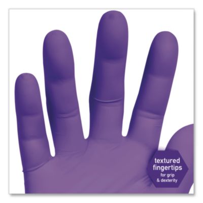 PURPLE NITRILE Exam Gloves, Powder-Free, Large, 6 mil Thick,