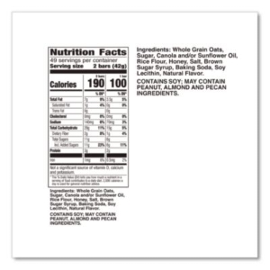 Granola Bars, Oats'n Honey Cereal, 1.5 Oz Bar, 18/box