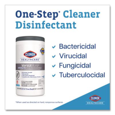 VersaSure Cleaner Disinfectant Wipes, 1-Ply, 6 x 5, Fragranc