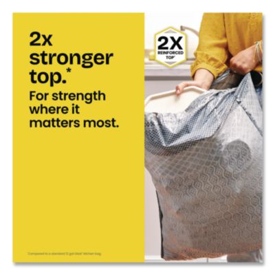 ForceFlex MaxStrength Tall Kitchen Drawstring Trash Bags, 13