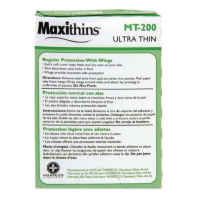 Maxithins Vended Ultra-Thin Pads, Size 4, Maxi Absorbency, 2