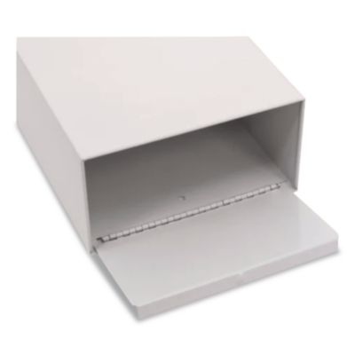 Feminine Hygiene Product Waste Receptacle, Metal, White