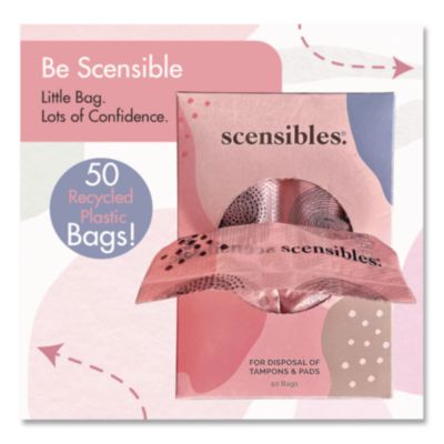 Scensibles Personal Disposal Bags, 3.38" x 2" x 9.75", Pink,