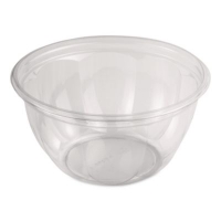 PLA Salad Bowls, 16 oz, 5.4" dia x 2.7"h, Clear, Plastic, 45