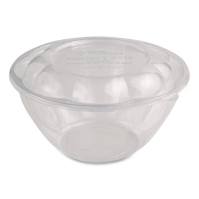 PLA Salad Bowl Lids, 5.4" dia x 0.8"h, Clear, Plastic, 450/C