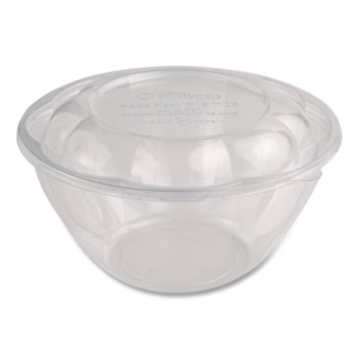 PLA Salad Bowl Lids, 6.8" dia x 0.8" h, Clear, Plastic, 600/