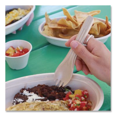 NoTree Cutlery, Light Mediumweight, Spork, Paper, Natural, 1