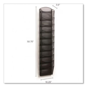 Onyx Mesh Literature Rack, Ten Compartments, 10.25w X 3.5d X