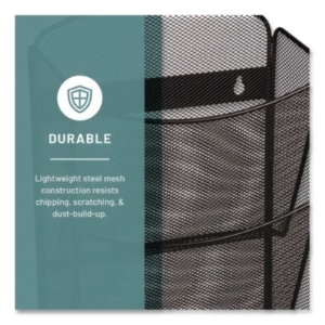 Onyx Mesh Literature Rack, Ten Compartments, 10.25w X 3.5d X