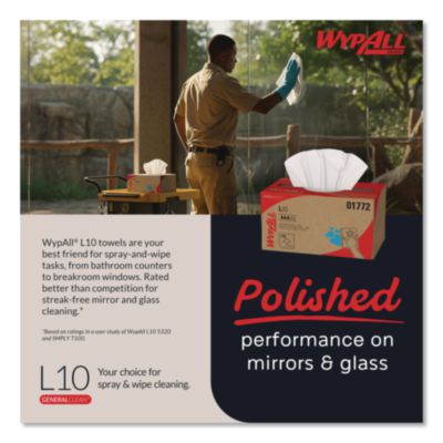 L10 SANI-PREP Dairy Towels, POP-UP Box, 1-Ply,  9 x 10.5, Wh