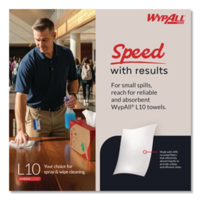 L10 SANI-PREP Dairy Towels, POP-UP Box, 1-Ply,  9 x 10.5, Wh