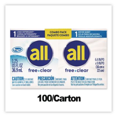 Free Clear HE Liquid Laundry Detergent/Dryer Sheet Dual Vend
