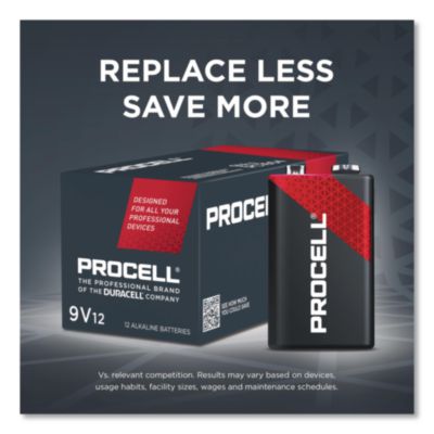 Professional Alkaline 9V Batteries, 72/Carton