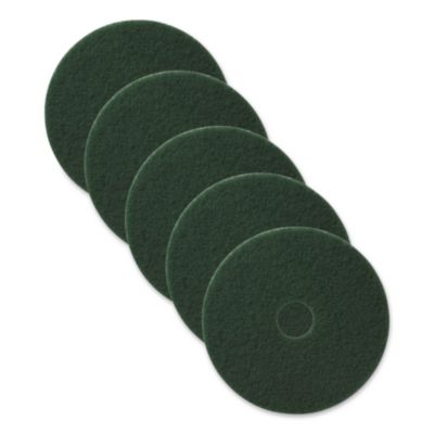 Scrubbing Pads, 17" Diameter, Green, 5/carton