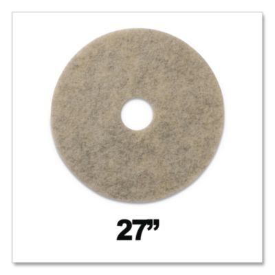 Porko Plus Burnishing Pads, 27" Diameter, Brown, 2/carton