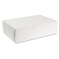 White One-Piece Non-Window Bakery Boxes, 1/4-Sheet Cake Box,
