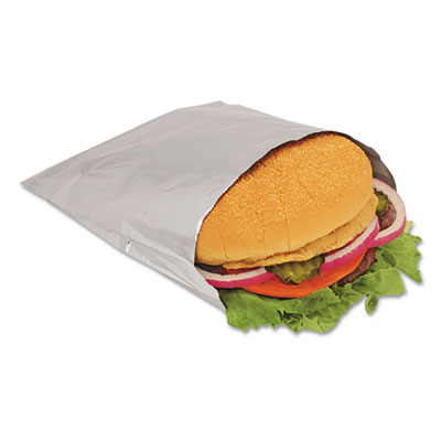 Foil Single-Serve Bags, Unlabeled Burger, 6" x 0.75" x 6.5",