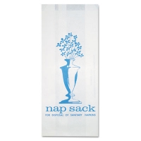 Nap Sack Sanitary Disposal Bags, 4" x 2" x 9", White, 1,000/
