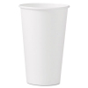 Single-Sided Poly Paper Hot Cups, 16 oz, White, 50/Sleeve, 2