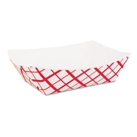 Paper Food Baskets, 2 lb Capacity, Red/White, Paper, 1,000/C